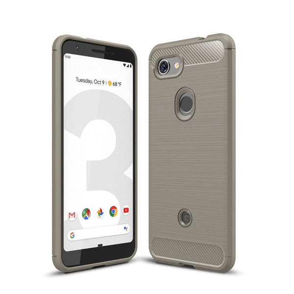 Brushed Texture Carbon Fiber Shockproof TPU Case for Google Pixel 3 Lite