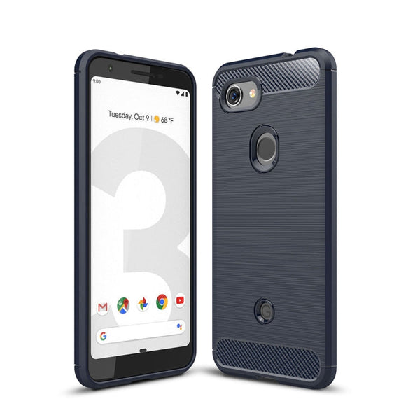 Brushed Texture Carbon Fiber Shockproof TPU Case for Google Pixel 3 Lite