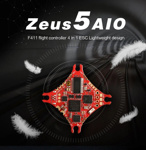 HGLRC Zeus5 AIO 1-2S F411 Flight Controller 5A BL_S 4in1 ESC with WiFi Function