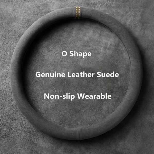 38cm Suede Leather Car Steering Wheel Cover Wear-Resistant For BMW E90 F01 F06 F10 F15 F16 F20 F21 F25 F26 F30 F32 F82 M3 G20 X5
