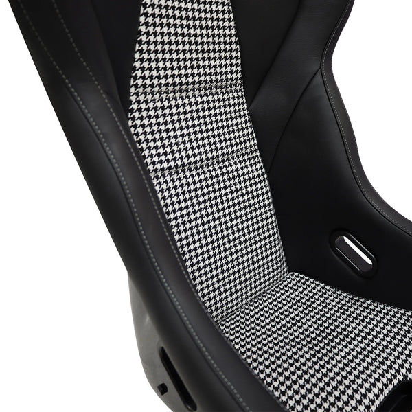 JBR SINGLE (x1) Large Universal Bucket Seat Strong Fiberglass & PVC Leather Racing Seats W/Side Mounting And Double Slider