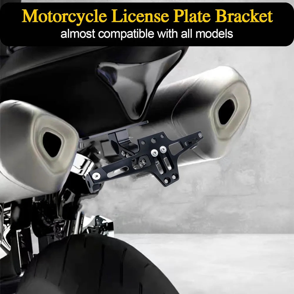 Universal Motorcycle License Plate Holder Number Plate Holder With Turn Signal Lights For Yamaha MT07 Kawasaki Z800 Honda BMW