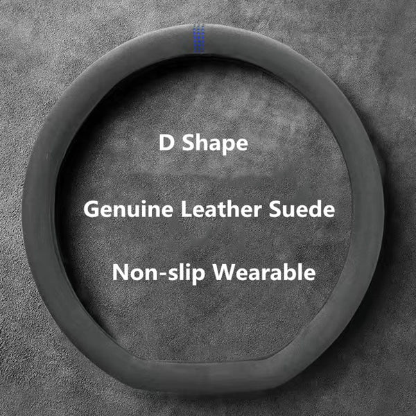 38cm Suede Leather Car Steering Wheel Cover Wear-Resistant For BMW E90 F01 F06 F10 F15 F16 F20 F21 F25 F26 F30 F32 F82 M3 G20 X5