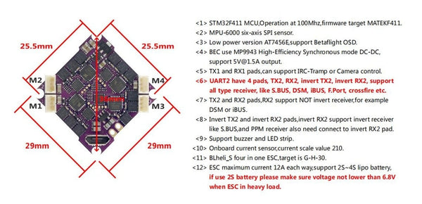 LDARC F411E12A AIO Flight Controller (F4 + 12A ESC)