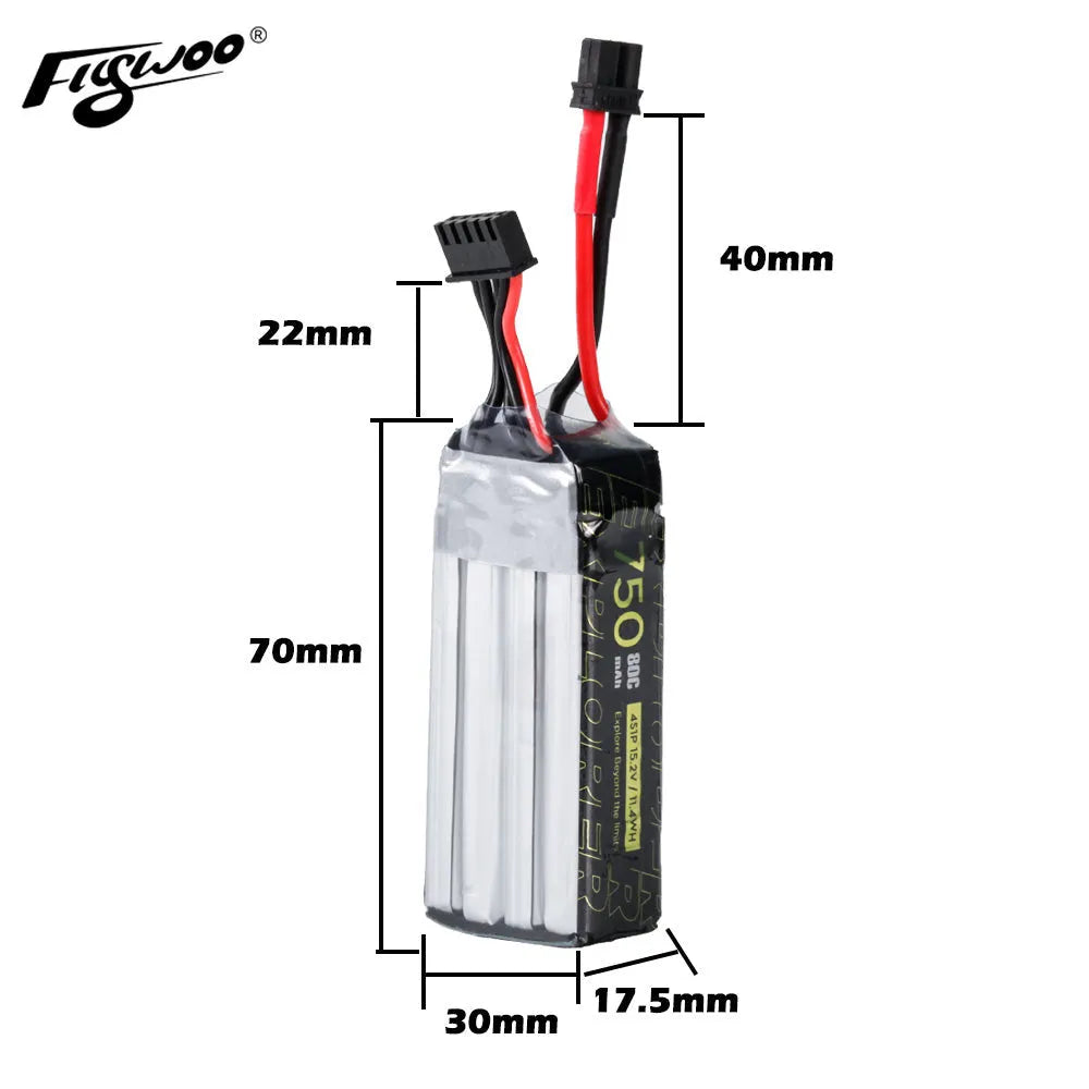 2pcs Explorer 4S 750mAh HV 80C Lipo Battery - XT30
