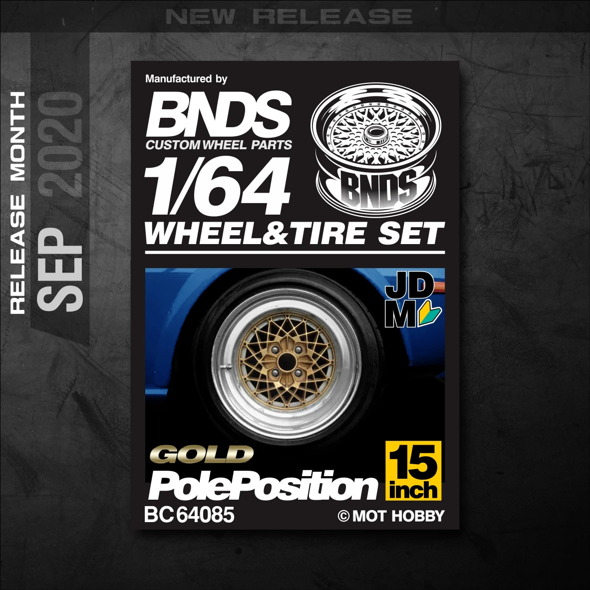 1/64 Alloy Wheels With Rubber Tires By BNDS Assembly Rims Modified Parts for Model Car Refitted VIP Style No.64053-64088