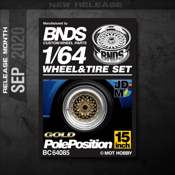 1/64 Alloy Wheels With Rubber Tires By BNDS Assembly Rims Modified Parts for Model Car Refitted VIP Style No.64053-64088