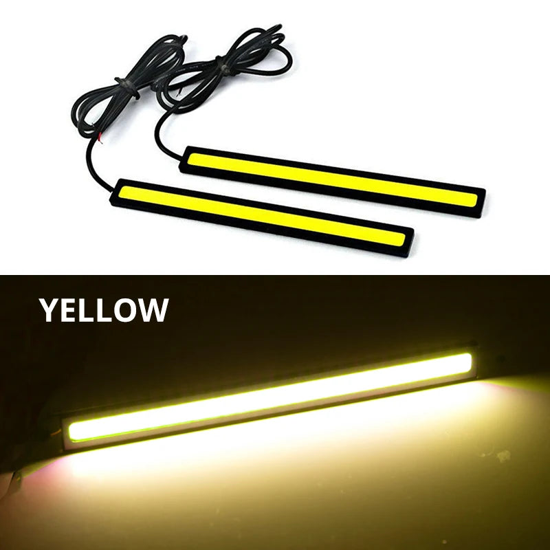 Ultra Thin Bright LED Car COB Daytime Running Lights SuperBright Low Cosumption Auto DRL Fog Driving Lamp 12V DRL Lamp Universal