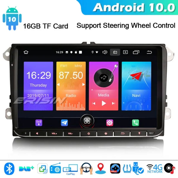 ES2728V 9" DAB+Android 10.0 Car Stereo GPS Radio SatNav OPS For VW T5 Sharan Touran Amarok Bora EOS Passat Golf 5 6 Touran Polo Seat