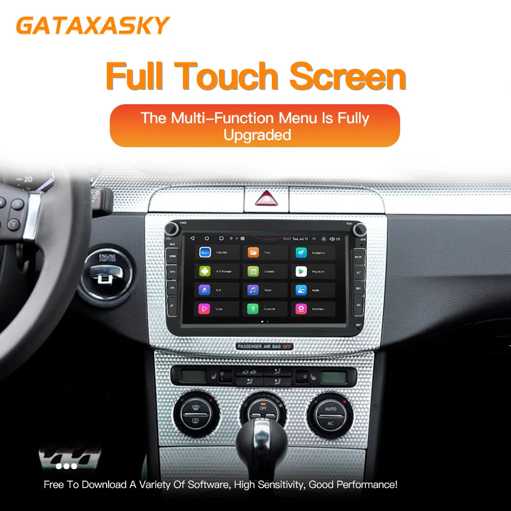 GATAXASKY 8" Car Radio multimedia player For VW Volkswagen Passat B7 B6 Golf Touran Polo Tiguan Jetta 2 din Android 12 Carplay