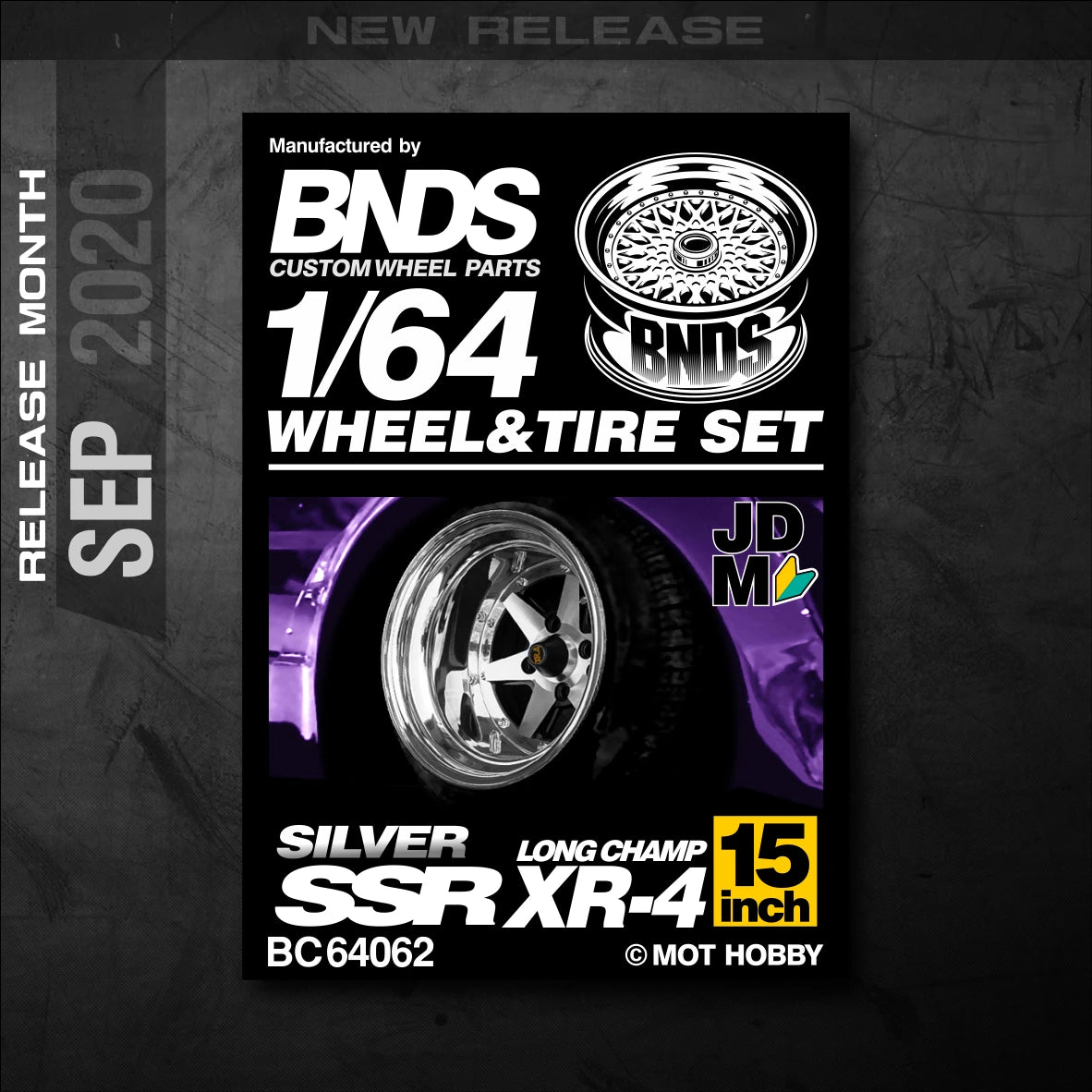 1/64 Alloy Wheels With Rubber Tires By BNDS Assembly Rims Modified Parts for Model Car Refitted VIP Style No.64053-64088