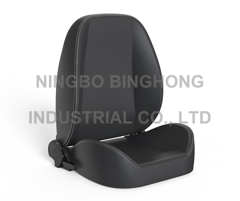 BINGHONG SINGLE / INDIVIDUAL (x1) JSXL-23 Universal Classic Retro Vintage Period Bucket Seat Black Synthetic Leather