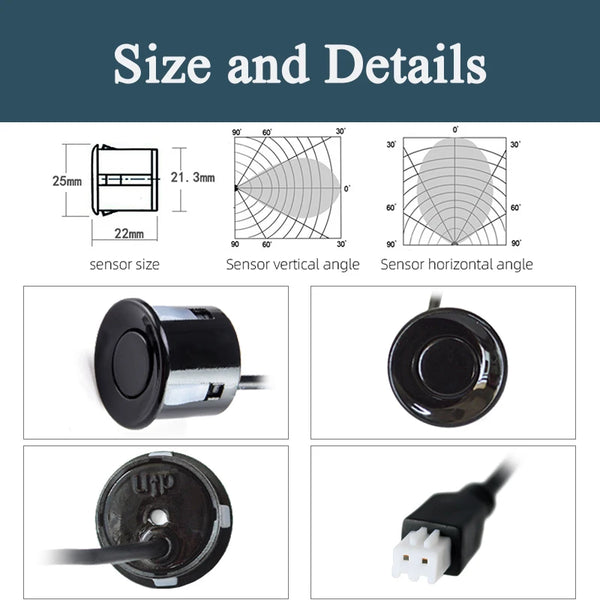 4PCS 22mm Ultrasonic Parking Sensors Reverse Backup Radar System Choose From Red, Black, White, Silver, Gray, Gold, and More!