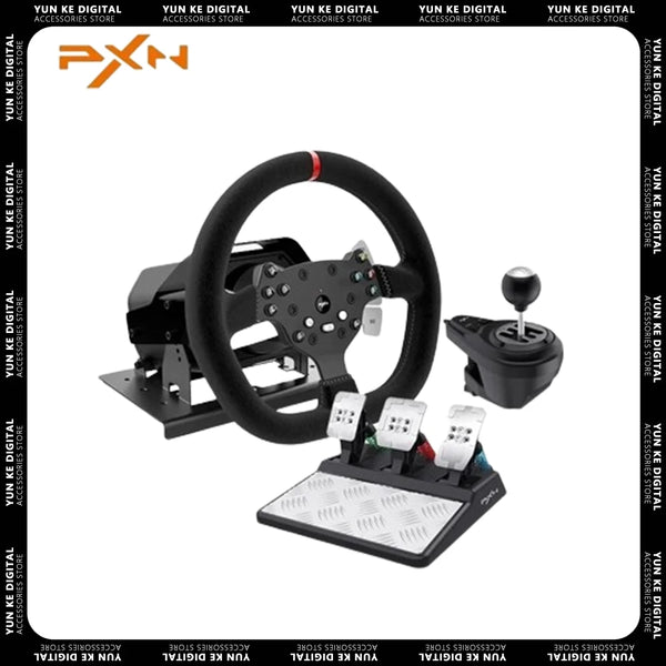 PXN V10 Game Steering Wheel Controller Wired Force Feedback 900 Rotation Angle Game Steering Wheel Custom For Switch/Xbox Gifts