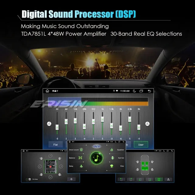 ES2728V 9" DAB+Android 10.0 Car Stereo GPS Radio SatNav OPS For VW T5 Sharan Touran Amarok Bora EOS Passat Golf 5 6 Touran Polo Seat