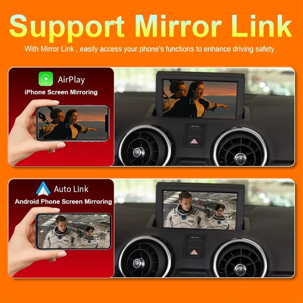 Wireless Apple CarPlay Android Auto Interface for Audi A1 2012-2018, with Mirror Link AirPlay Navigation Car Play Functions
