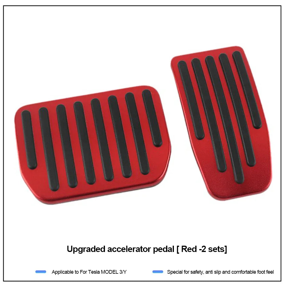 Aluminum Alloy Accelerator Gas Fuel Brake Rest Pads Mat For Tesla Model 3 Y Highland 2024 2023 2022 Foot Pedals Cover Accesories