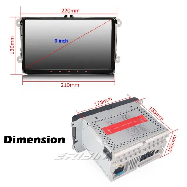 ES8791V 9" Touchscreen Headunit DSP 8-Core Android 11.0 Car Stereo For VW / SEAT / SKODA Amarok T5 Passat Golf MK5 6 Caddy Touran Tiguan Polo EOS Jetta CarPlay