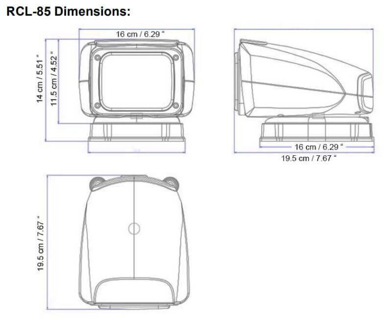 ACR RCL-85 White RC LED Searchlight 12-24V | 4Boats