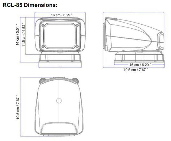 ACR RCL-85 White RC LED Searchlight 12-24V | 4Boats