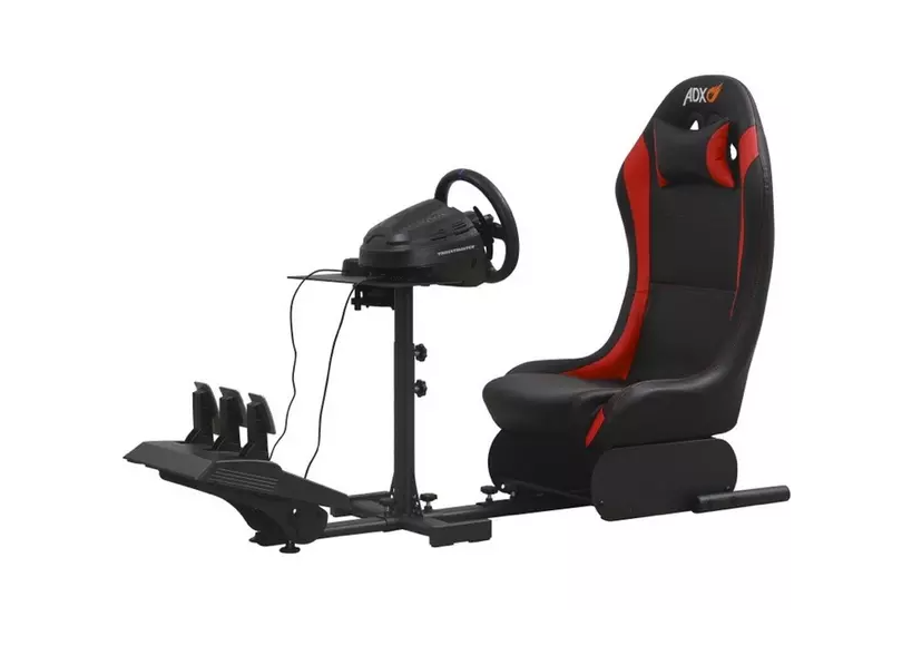 ADX Racing Simulation Seat - Black & Red Driving Game Sim Racing Frame & Folding Seat - Wheel Pedals Xbox PS PC Console