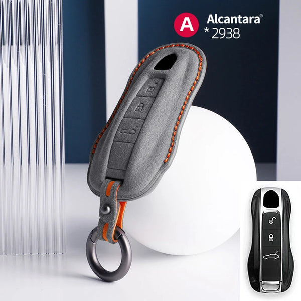 Alcantara High-quality Car Key Case Cover For Porsche Panamera Spyder Carrera Macan Cayman Cayenne 911 970 981 991 Accessories