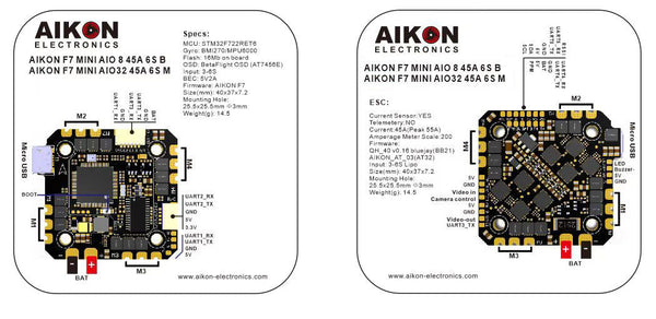 Aikon F7 Mini AIO 45A 6S Flight Controller
