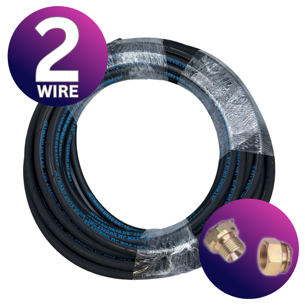 Astrox 3/8" BSP 2 Wire High Pressure Rubber Hose - 400bar Rated