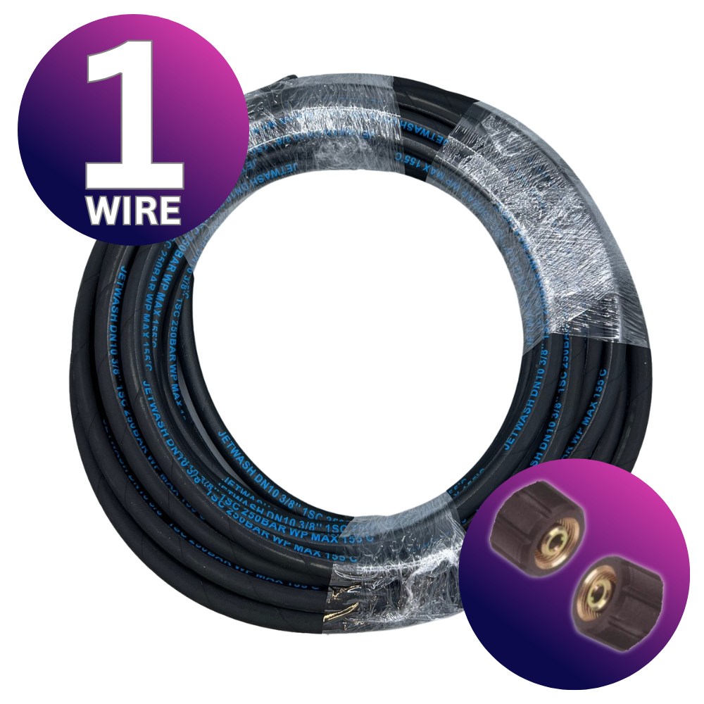 Astrox 3/8" M22 1 Wire High Pressure Rubber Hose - 250bar Rated