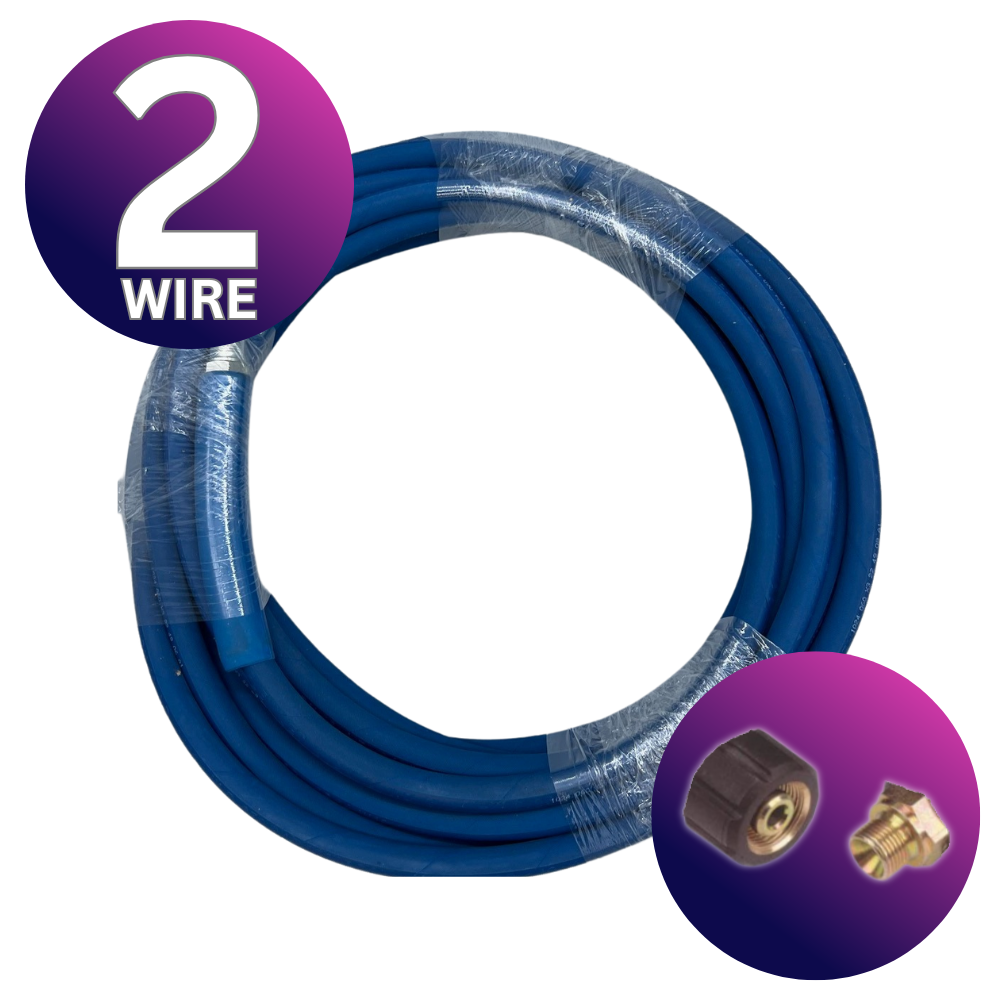 Astrox 3/8" M22 BSP 2 Wire High Pressure Blue Non Marking Hose - 400bar Rated