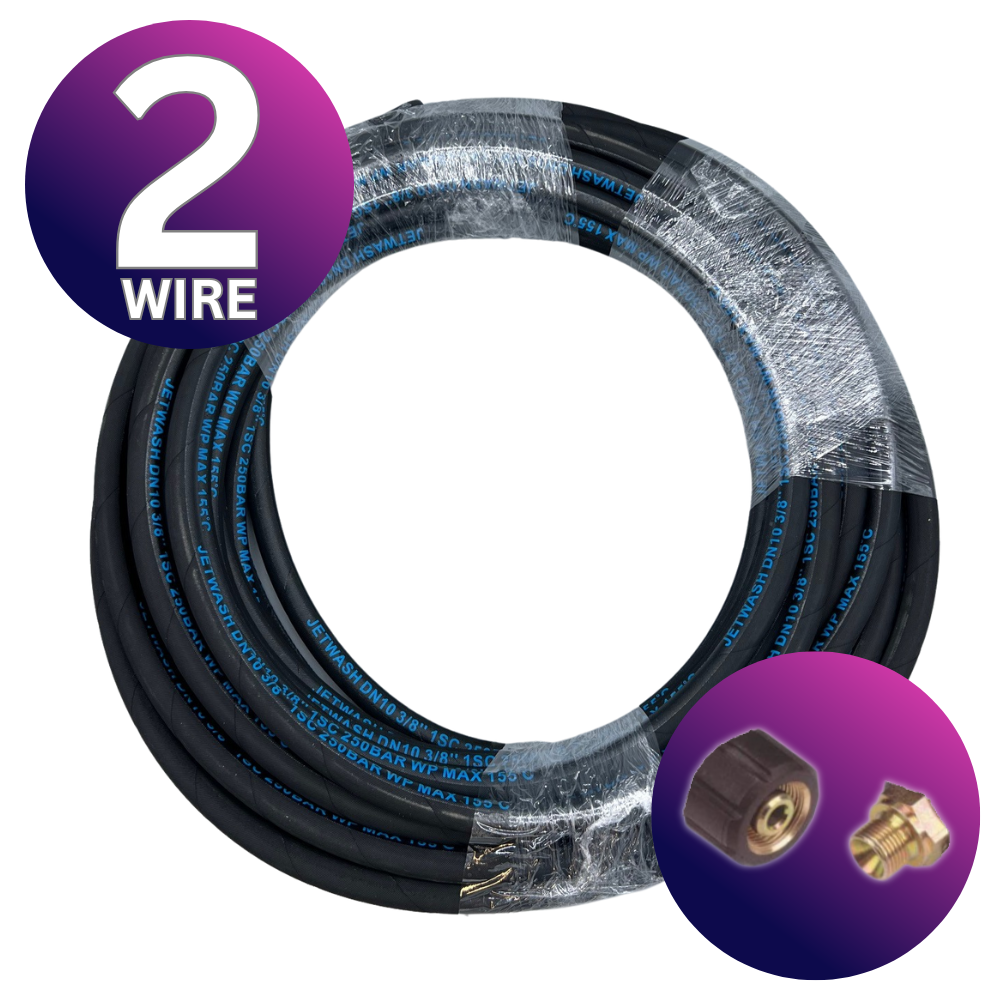 Astrox 3/8" M22 BSP 2 Wire High Pressure Rubber Hose - 400bar Rated