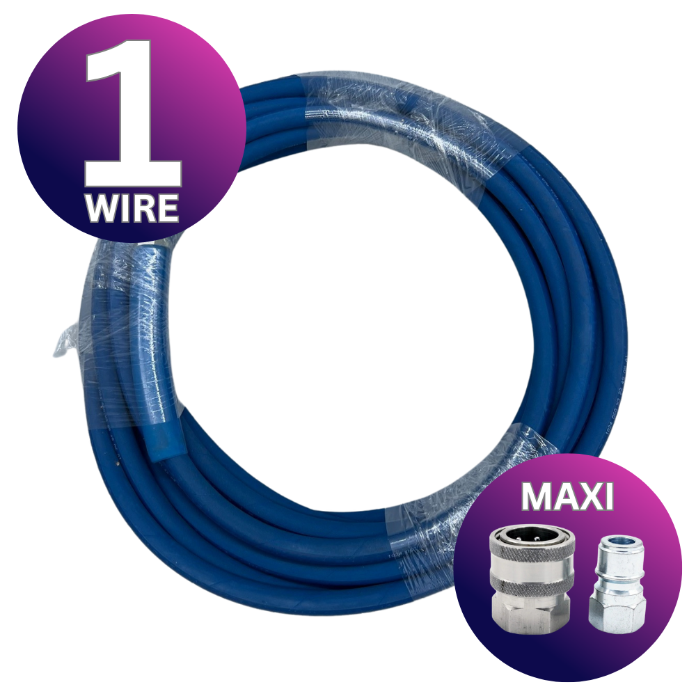 Astrox 3/8" Maxi Quick Release 1 Wire High Pressure Blue Non Marking Hose - 250bar