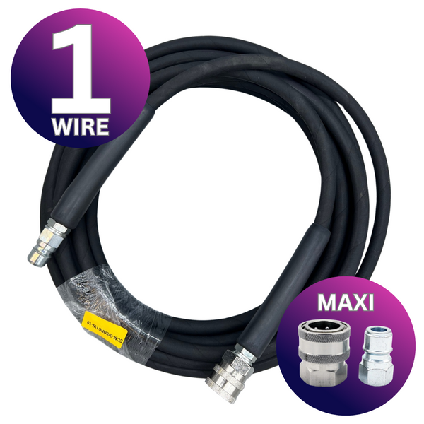 Astrox 3/8" Maxi Quick Release 1 Wire High Pressure Rubber Hose - 250bar