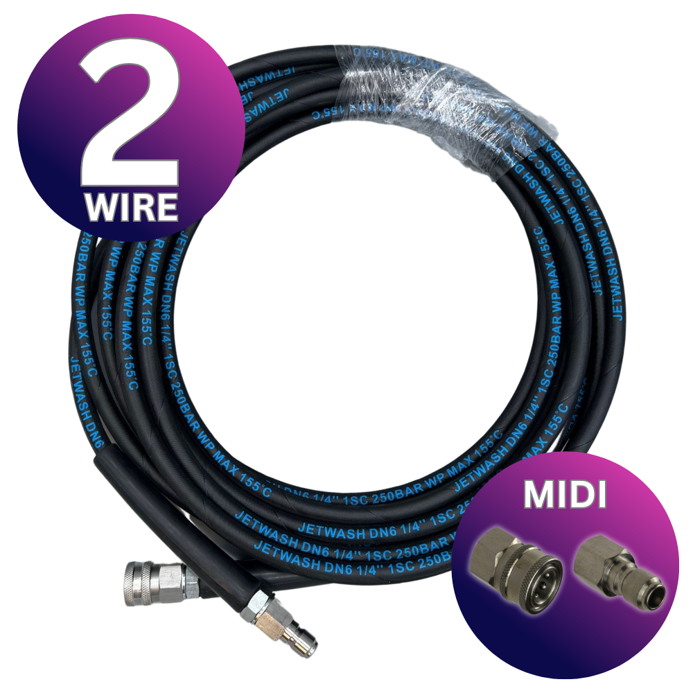Astrox 3/8" Midi Quick Release 2 Wire High Pressure Rubber Hose - 400bar