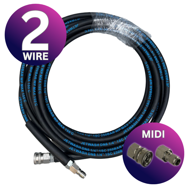 Astrox 3/8" Midi Quick Release 2 Wire High Pressure Rubber Hose - 400bar