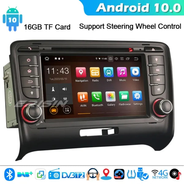 ES5179A CarPlay Android 10 Car GPS Stereo Head Unit Radio for Audi TT MK2 DAB+ 4G DVD OBD