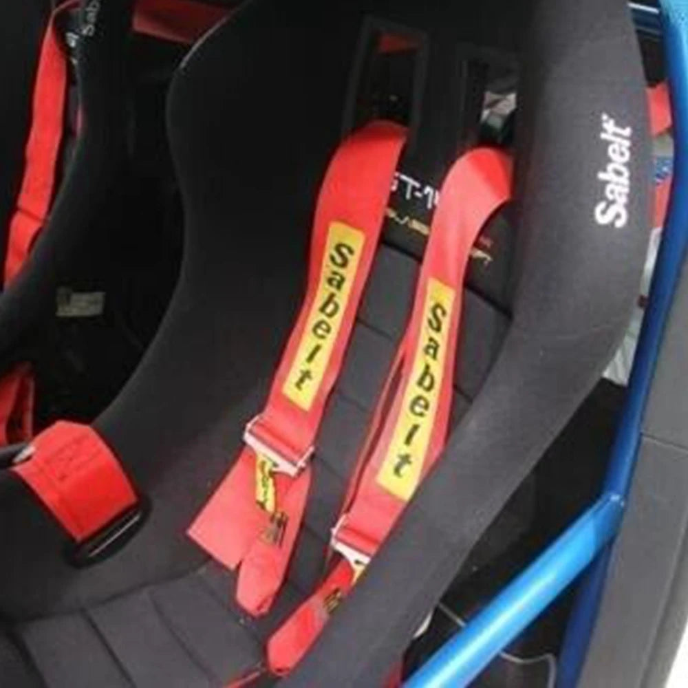 JDM Sabelt 3 Inch Universal 4 Point Mounting Racing Sabelt Seat Belt Safety Harness High Grade Strap Nylon Belts For VW Toyota