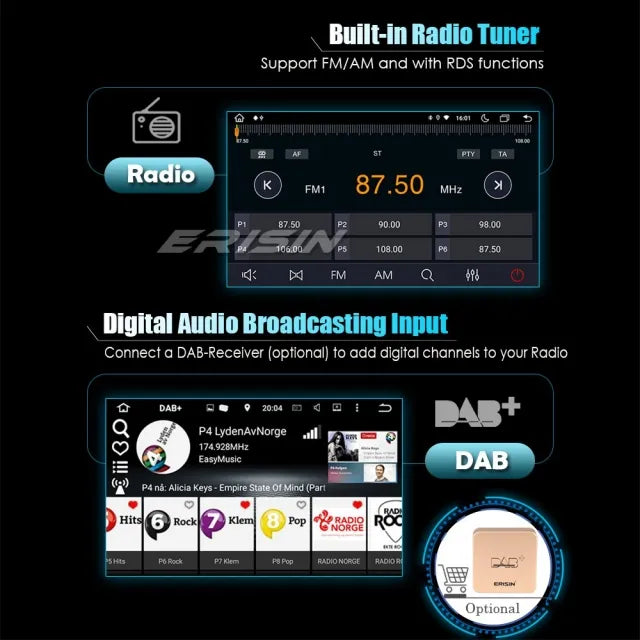 ES2728V 9" DAB+Android 10.0 Car Stereo GPS Radio SatNav OPS For VW T5 Sharan Touran Amarok Bora EOS Passat Golf 5 6 Touran Polo Seat