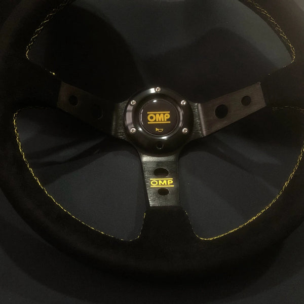 Drift 14Inch Universal OMP Steering Wheel Car JDM Racing Game Suede Leather OMP Steering Wheel Volantes For VW HONDA TOYOTA BMW