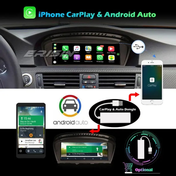 ES2660B 8.8” CarPlay Android 10 Car Stereo GPS Radio SatNav BMW 3 Series E90 E91 E92 E93 5 Series E60 E61 6 Series E63 E64 IPS
