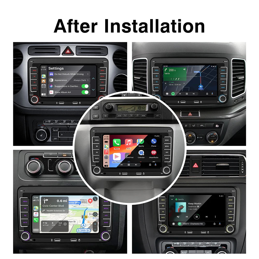 7 Inch Car Stereo MP5 Player Touch Creen BT AM/FM Radio Receiver With Android Auto Carplay For VW/Seat/Skoda/Passat/Golf/Polo