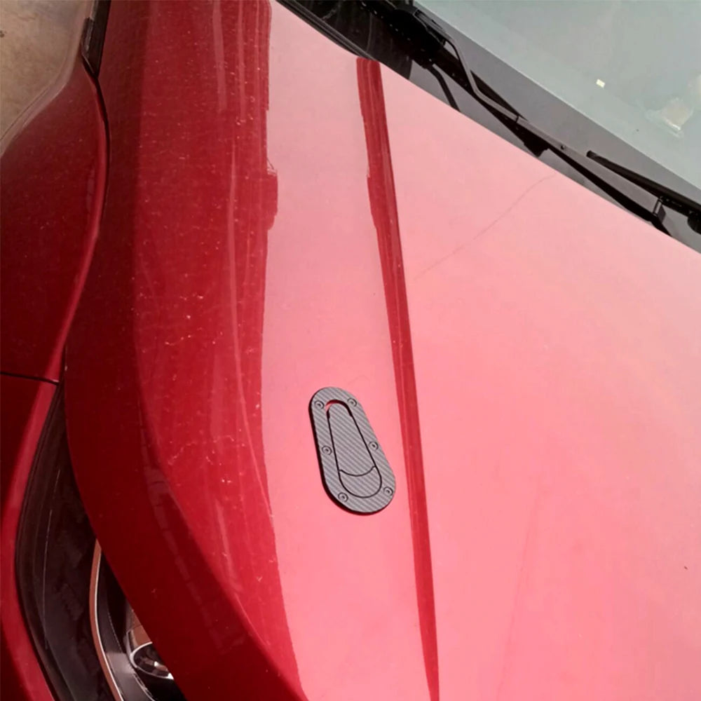 Universal Car Carbon Fiber Sticker for Hood Lock Racing Bonnet Decorative Hood Scoop Stickers for BMW Nissan AMG Mustang