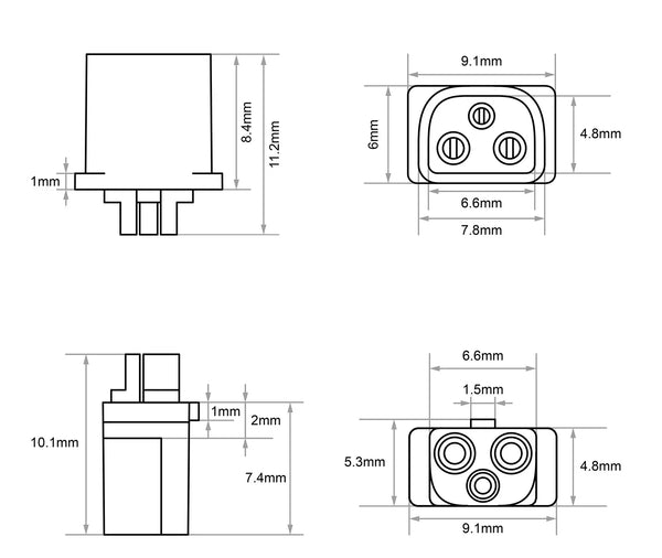 BetaFPV BT3.0 2S Male Connector (10 Pack)
