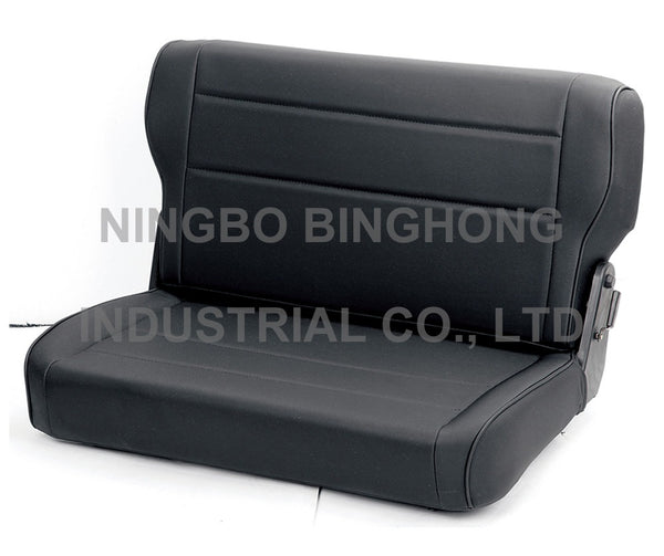 BINGHONG SINGLE / INDIVIDUAL (x1) JSXL-08 Jeep Wrangler Universal Rear Bench Seat Black Synthetic Leather