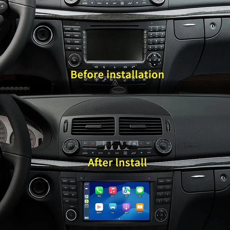 LELV 2din 7" Android 13 Car Radio For Mercedes Benz E-class W211 E200 E220 E300 E350 E240 E270 E280 W219 Carplay Stereo GPS 4G