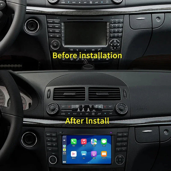 LELV 2din 7" Android 13 Car Radio For Mercedes Benz E-class W211 E200 E220 E300 E350 E240 E270 E280 W219 Carplay Stereo GPS 4G