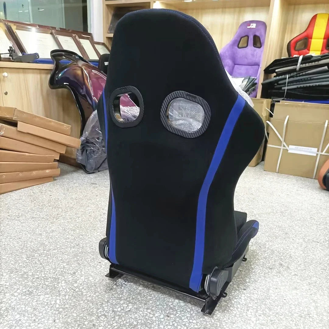 JIABEIR 9003B Universal Sport Slider Adjustable PVC Leather Fabric SIM Bucket Racing Fiberglass Seats Modified Car Seats