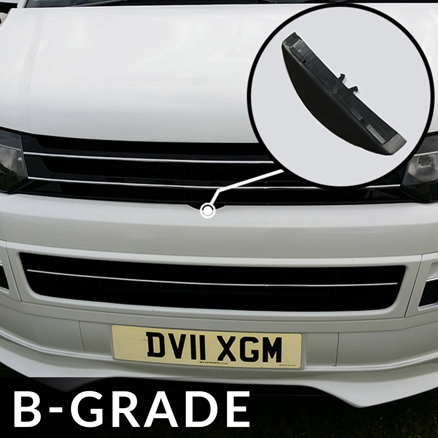 For VW Volkswagen T5.1 Front Badgeless Grille B-Grade – Gloss Piano Black Finish | Van-X - Clearance