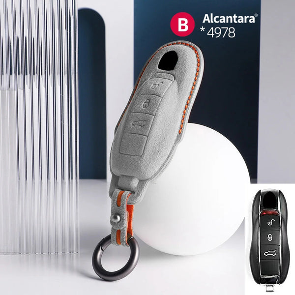 Alcantara High-quality Car Key Case Cover For Porsche Panamera Spyder Carrera Macan Cayman Cayenne 911 970 981 991 Accessories