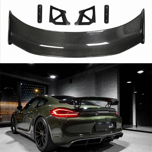 For Porsche Cayman 981 986 987 718 GT4 GT 2016 2017 2018 2019 Car Exterior Decoration Carbon Fiber Rear Spoiler Tail Wings